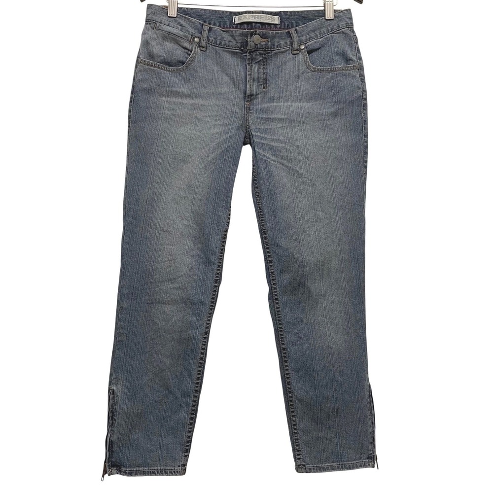 Vintage Express Precision Fit Cropped Jeans‎ Ankle Zipper Mid Rise Y2K Size 10